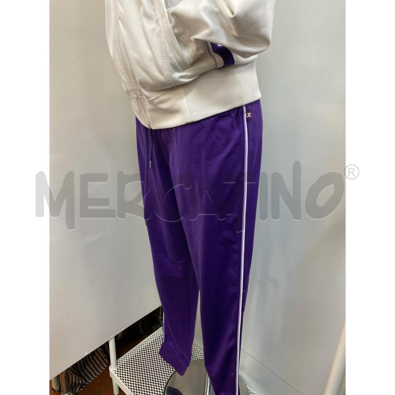 TUTA DONNA CHAMPION FELPA BIANCA E PANTALONE VIOLA  | Mercatino dell'Usato Torino tenivelli 4