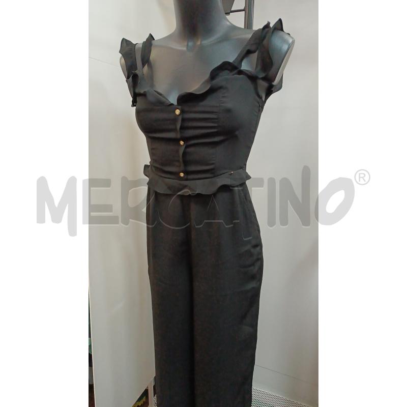 TUTA DONNA GUESS NERA A BRETELLE VOLLANT BOTTONI DORATI  | Mercatino dell'Usato Torino tenivelli 1