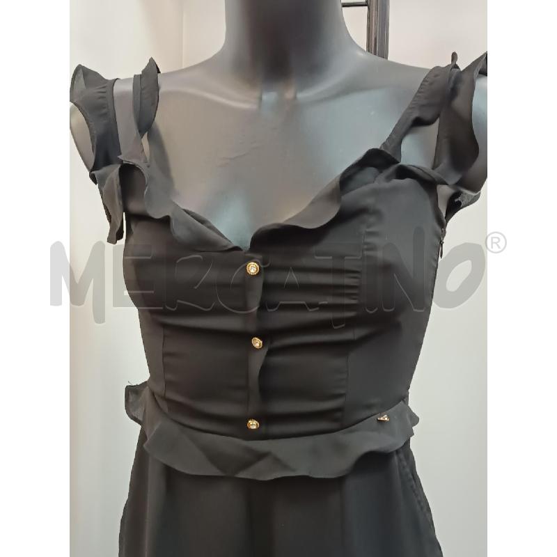 TUTA DONNA GUESS NERA A BRETELLE VOLLANT BOTTONI DORATI  | Mercatino dell'Usato Torino tenivelli 2