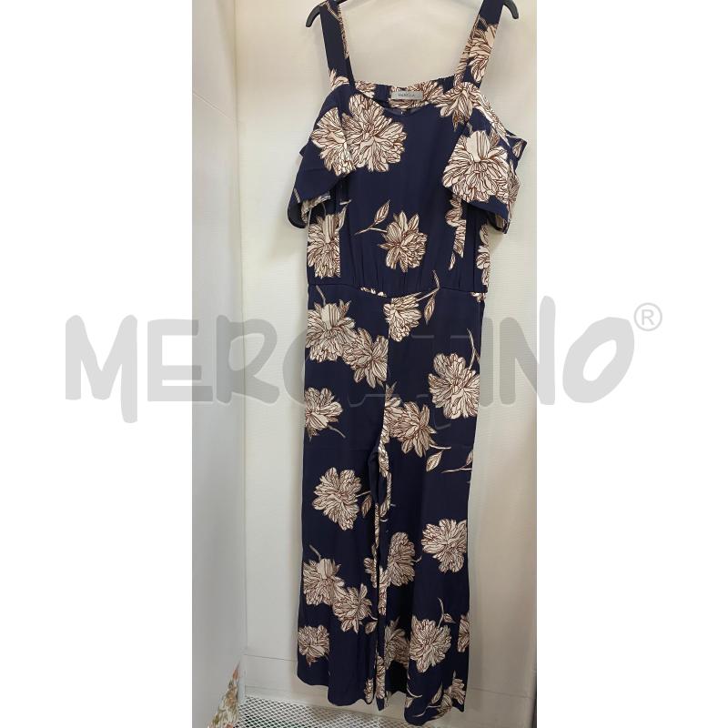 TUTA DONNA MARELLA BLU FLOREALE BEIGE MARRONE MANICHE VOLLANT  | Mercatino dell'Usato Torino tenivelli 1