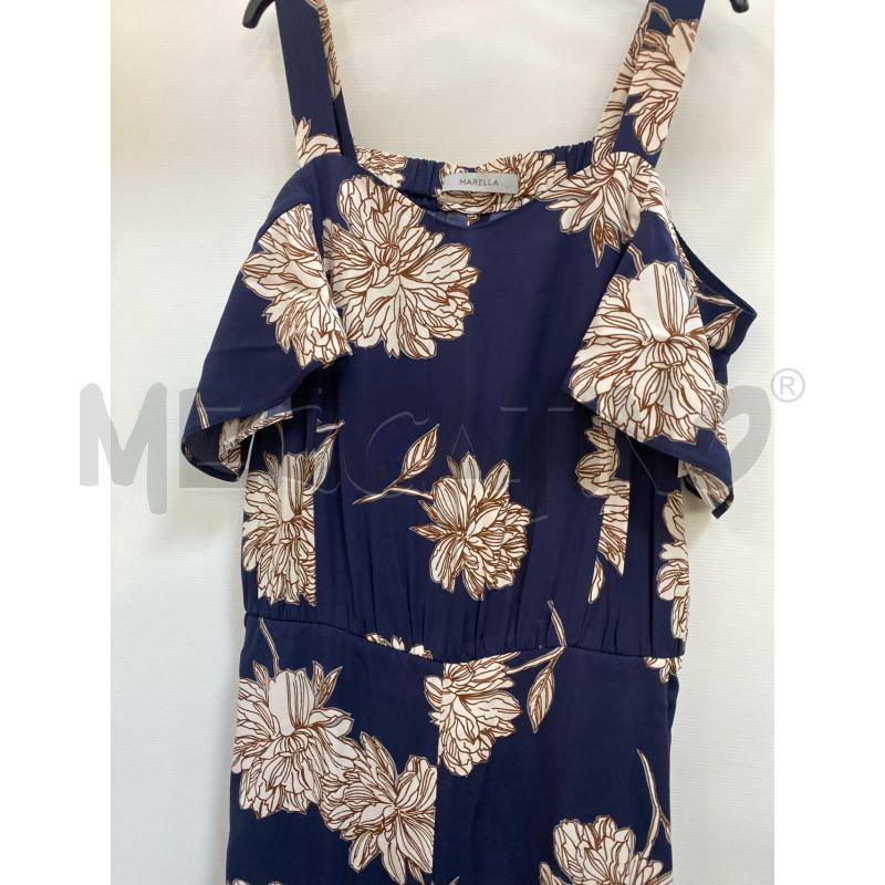 TUTA DONNA MARELLA BLU FLOREALE BEIGE MARRONE MANICHE VOLLANT  | Mercatino dell'Usato Torino tenivelli 2