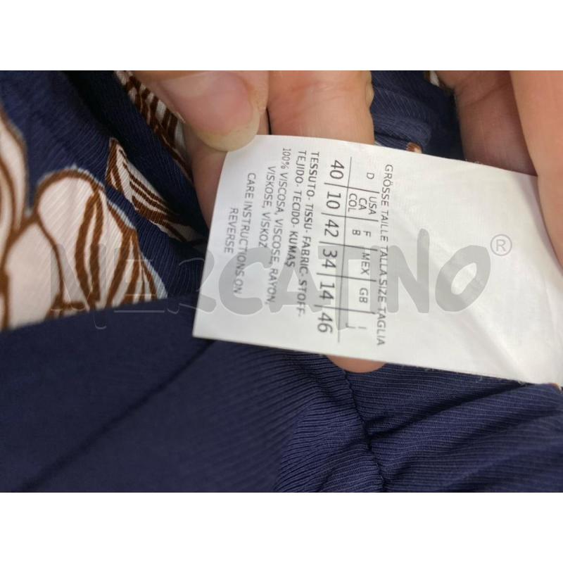 TUTA DONNA MARELLA BLU FLOREALE BEIGE MARRONE MANICHE VOLLANT  | Mercatino dell'Usato Torino tenivelli 5