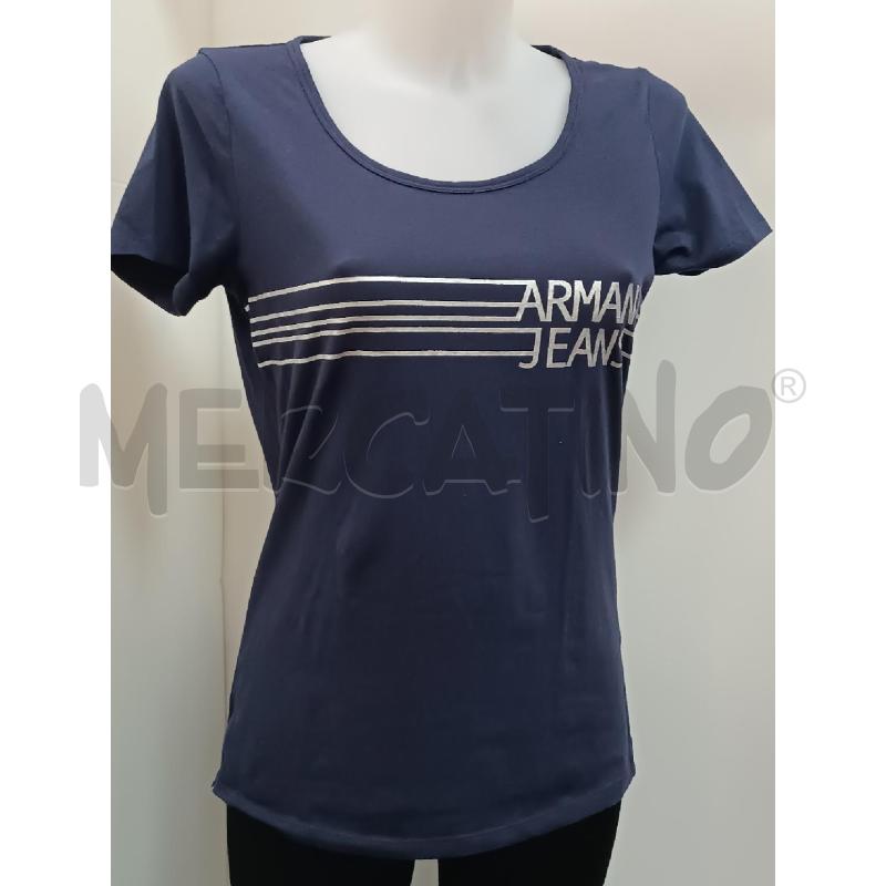 T SHIRT DONNA ARMANI JEANS BLU  | Mercatino dell'Usato Torino tenivelli 1