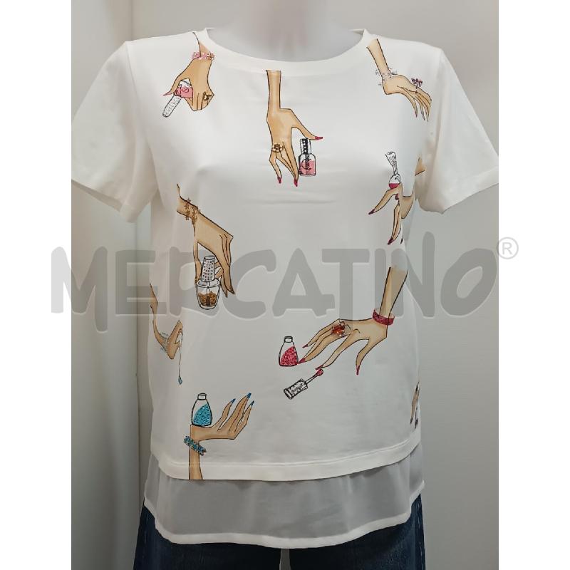 T SHIRT DONNA CRISTINA EFFE DISEGNIO MANI STRASS | Mercatino dell'Usato Torino tenivelli 1