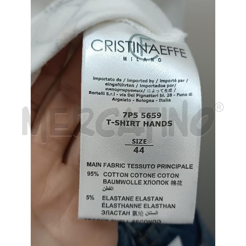 T SHIRT DONNA CRISTINA EFFE DISEGNIO MANI STRASS | Mercatino dell'Usato Torino tenivelli 4
