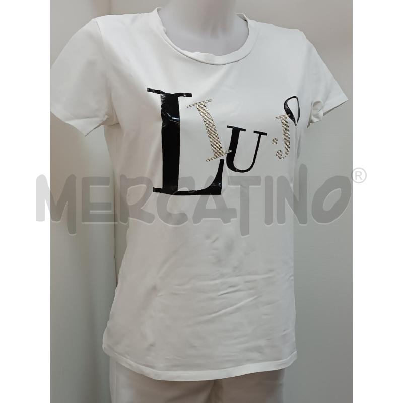 T SHIRT DONNA LIU-JO SCRITTA NERA STRASS DAVANTI | Mercatino dell'Usato Torino tenivelli 1