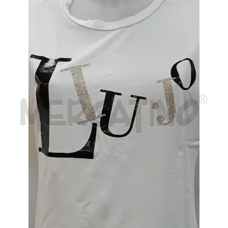 T SHIRT DONNA LIU-JO SCRITTA NERA STRASS DAVANTI | Mercatino dell'Usato Torino tenivelli 2