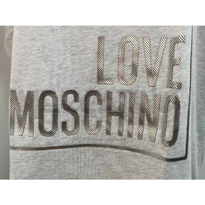 T SHIRT DONNA LOVE MOSCHINO GRIGIA LOGO ARGENTATO DAVANTI | Mercatino dell'Usato Torino tenivelli 2