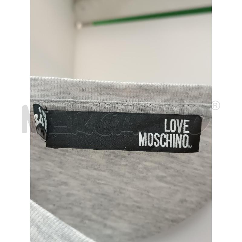 T SHIRT DONNA LOVE MOSCHINO GRIGIA LOGO ARGENTATO DAVANTI | Mercatino dell'Usato Torino tenivelli 4