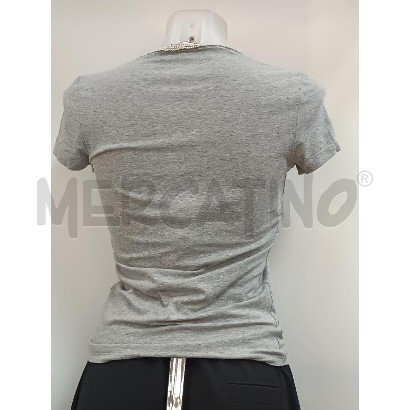 T SHIRT DONNA MAX&CO GRIGIA SCOLLO V CON STRASS  | Mercatino dell'Usato Torino tenivelli 2