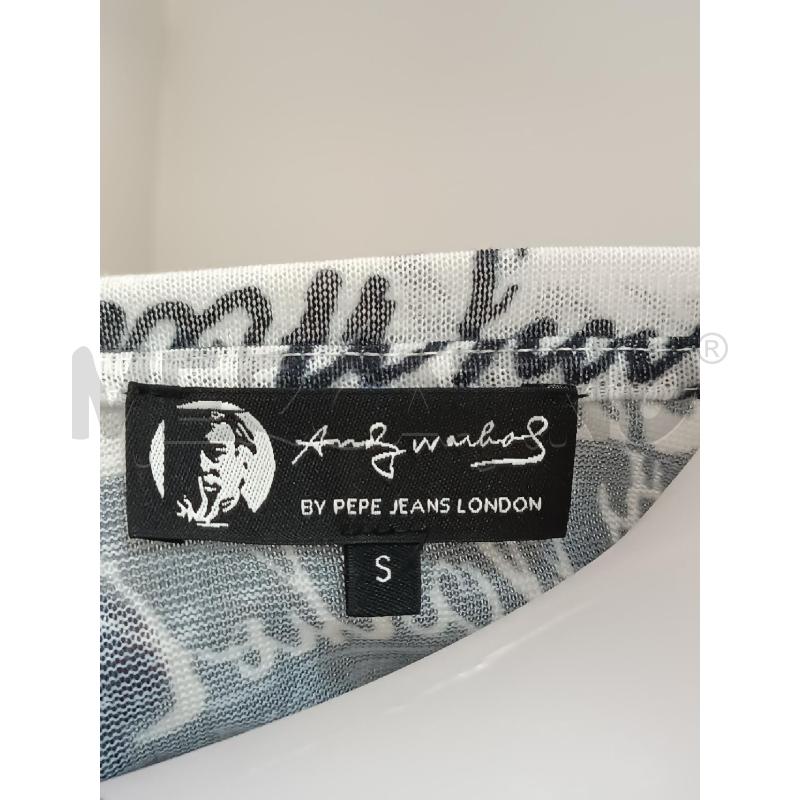 T SHIRT DONNA PEPE JEANS RIGHE BLU BIANCHE SCRITTE | Mercatino dell'Usato Torino tenivelli 5