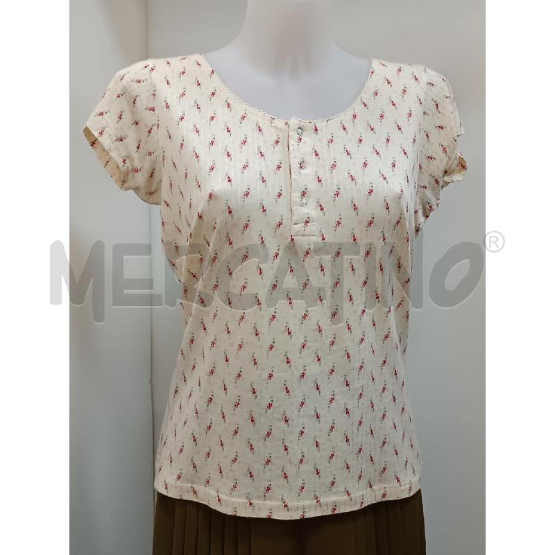 T SHIRT DONNA RALPH LAUREN BEIGE FIORELLINI ROSA | Mercatino dell'Usato Torino tenivelli 1