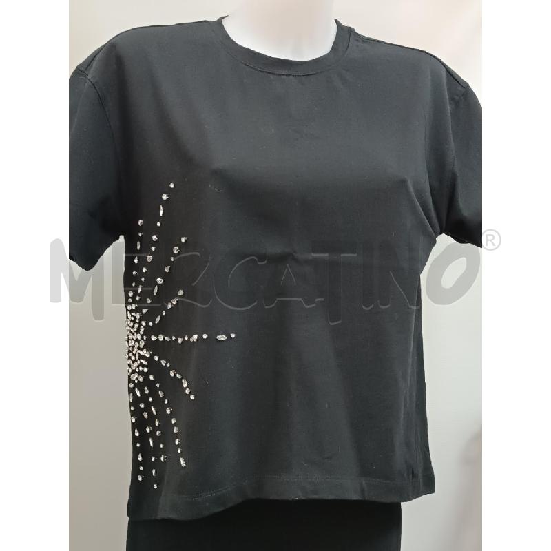 T SHIRT DONNA VICBEE NERA STRASS LATERALE  | Mercatino dell'Usato Torino tenivelli 1