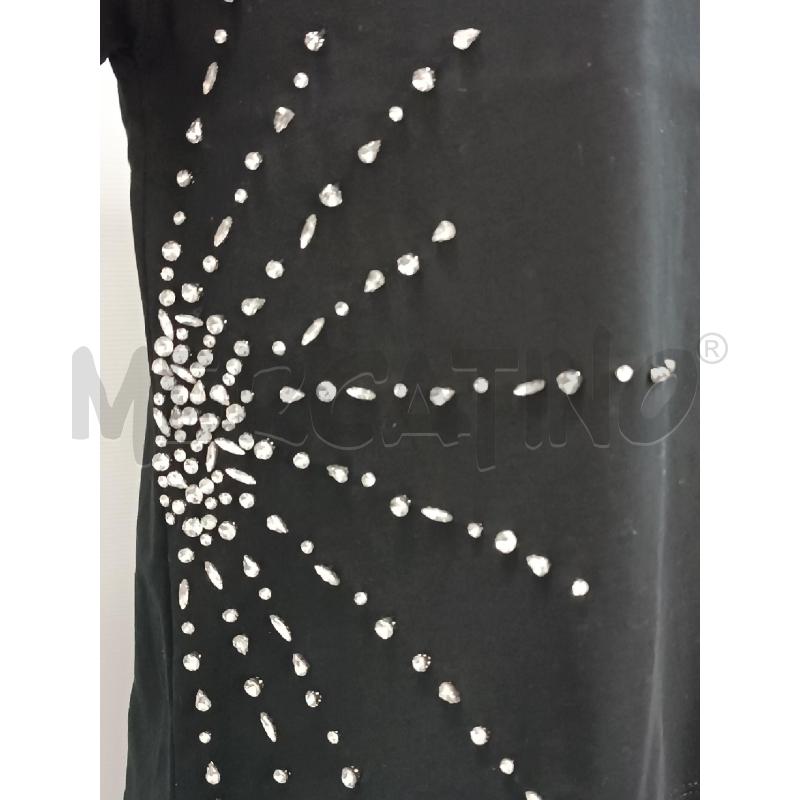 T SHIRT DONNA VICBEE NERA STRASS LATERALE  | Mercatino dell'Usato Torino tenivelli 2