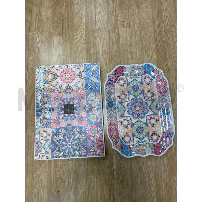 VASSOIO BACI MILANO IN MELAMINE FANTASIA ROSA AZZURRA  | Mercatino dell'Usato Torino tenivelli 1