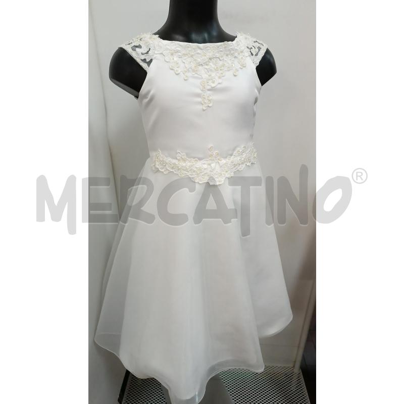 VESTITO BAMBINA BIANCO DA CEREMONIA RICAMO E PERLINE  | Mercatino dell'Usato Torino tenivelli 1