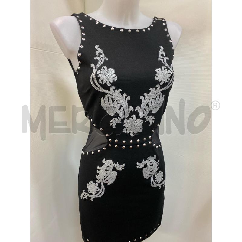 VESTITO DENNY ROSE SMANICATO NERO CON BORCHIE RICAMI FLOREALE | Mercatino dell'Usato Torino tenivelli 3