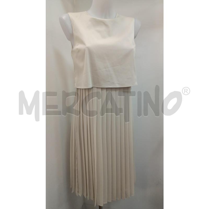 VESTITO DONNA A.T.P.CO BEIGE PANNA SMANICATO GONNA PLISSE  | Mercatino dell'Usato Torino tenivelli 1
