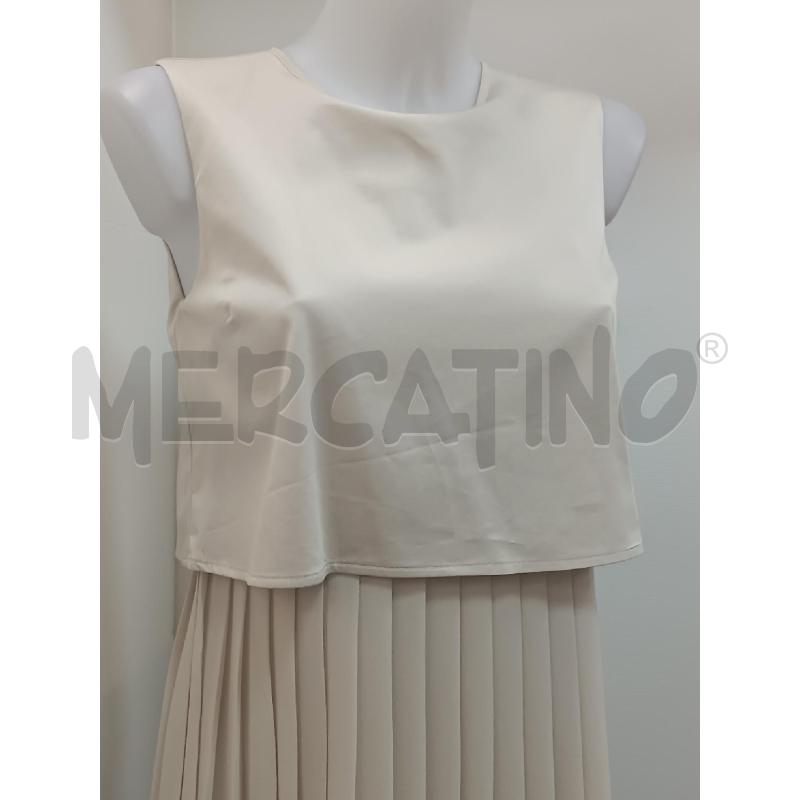 VESTITO DONNA A.T.P.CO BEIGE PANNA SMANICATO GONNA PLISSE  | Mercatino dell'Usato Torino tenivelli 2