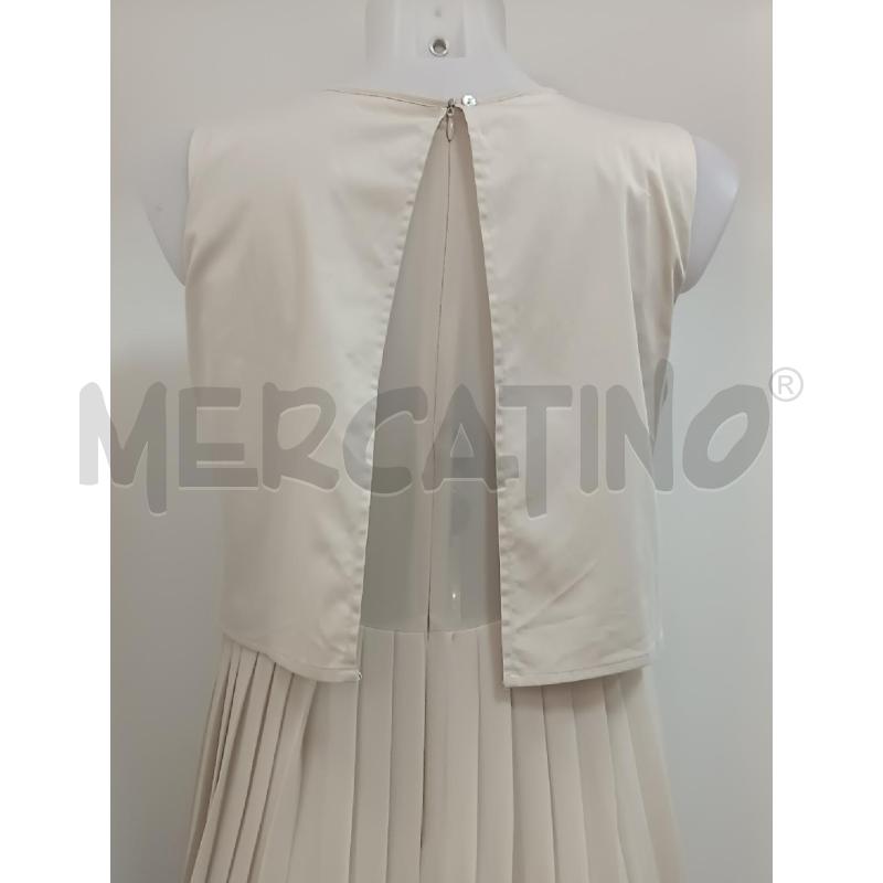 VESTITO DONNA A.T.P.CO BEIGE PANNA SMANICATO GONNA PLISSE  | Mercatino dell'Usato Torino tenivelli 3