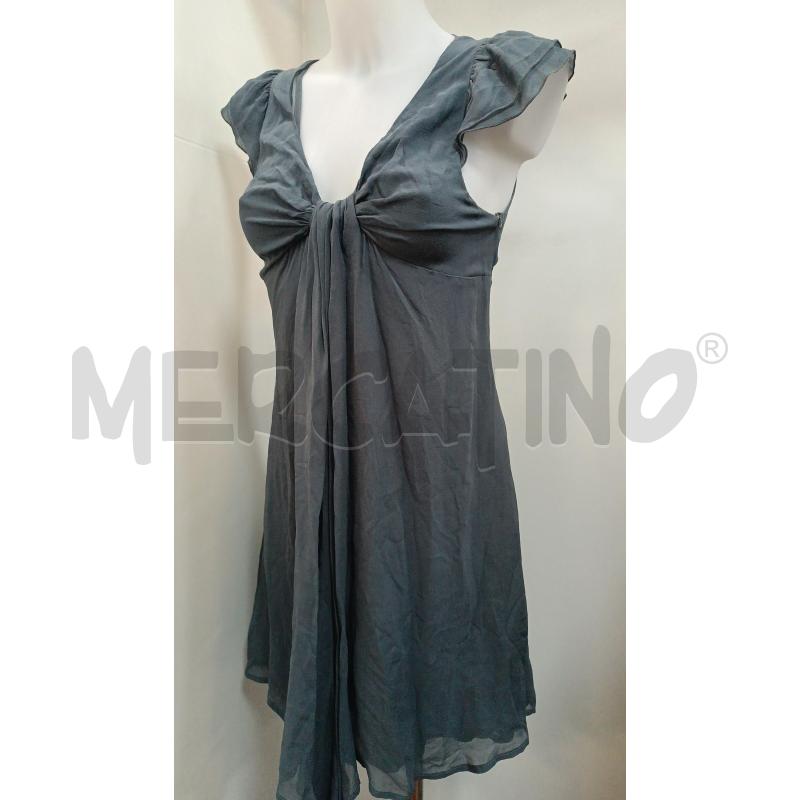 VESTITO DONNA ALYSI GRIGIO 1/2 MANICA 100% SETA  | Mercatino dell'Usato Torino tenivelli 1