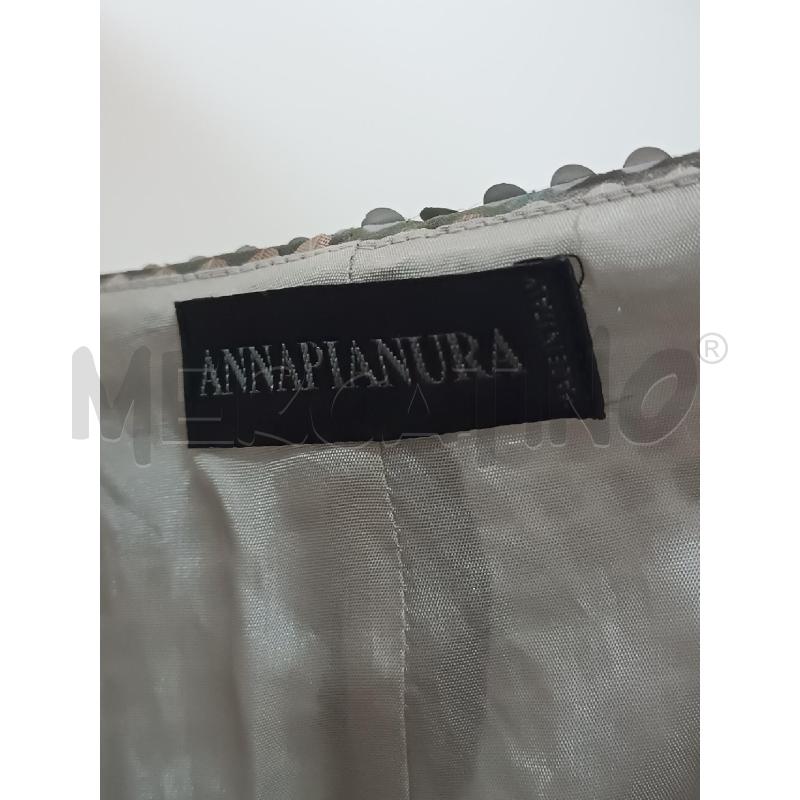 VESTITO DONNA ANNAPIANURA BRETELLE PAILLETTES MARRONE GRIGIO CANGIANTE | Mercatino dell'Usato Torino tenivelli 4