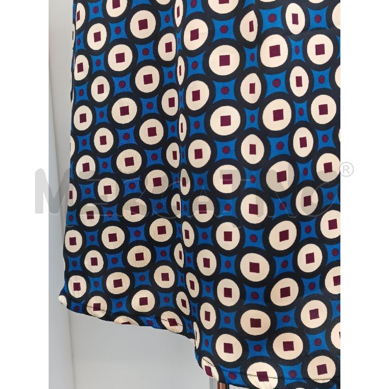 VESTITO DONNA ANONYME BLU GEOMETRIA ROSSO BORDEAUX PANNA  | Mercatino dell'Usato Torino tenivelli 3