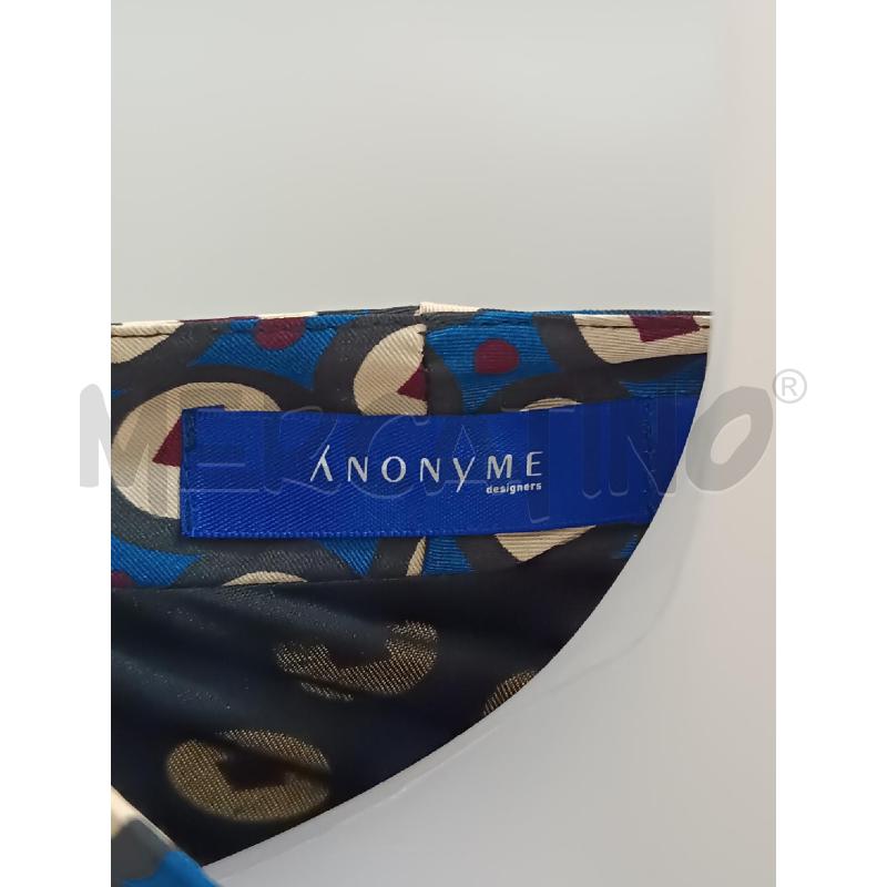 VESTITO DONNA ANONYME BLU GEOMETRIA ROSSO BORDEAUX PANNA  | Mercatino dell'Usato Torino tenivelli 5