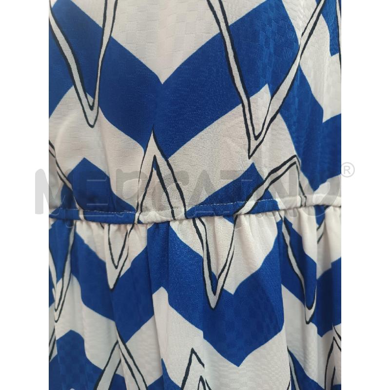 VESTITO DONNA ANONYME SMANICATO BLU BIANCO GEOMETRIA  | Mercatino dell'Usato Torino tenivelli 3