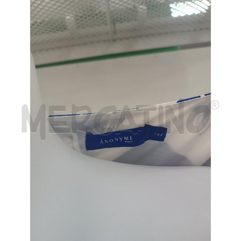 VESTITO DONNA ANONYME SMANICATO BLU BIANCO GEOMETRIA  | Mercatino dell'Usato Torino tenivelli 4
