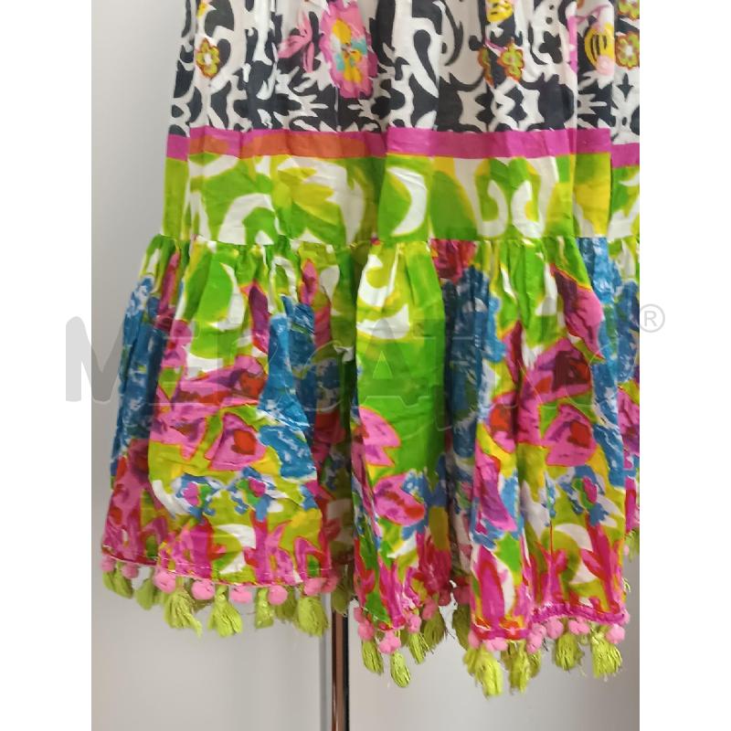 VESTITO DONNA ANTICA SARTORIA COLORI VERDE NERO BIANCO FIORELLINI ROSA  | Mercatino dell'Usato Torino tenivelli 4