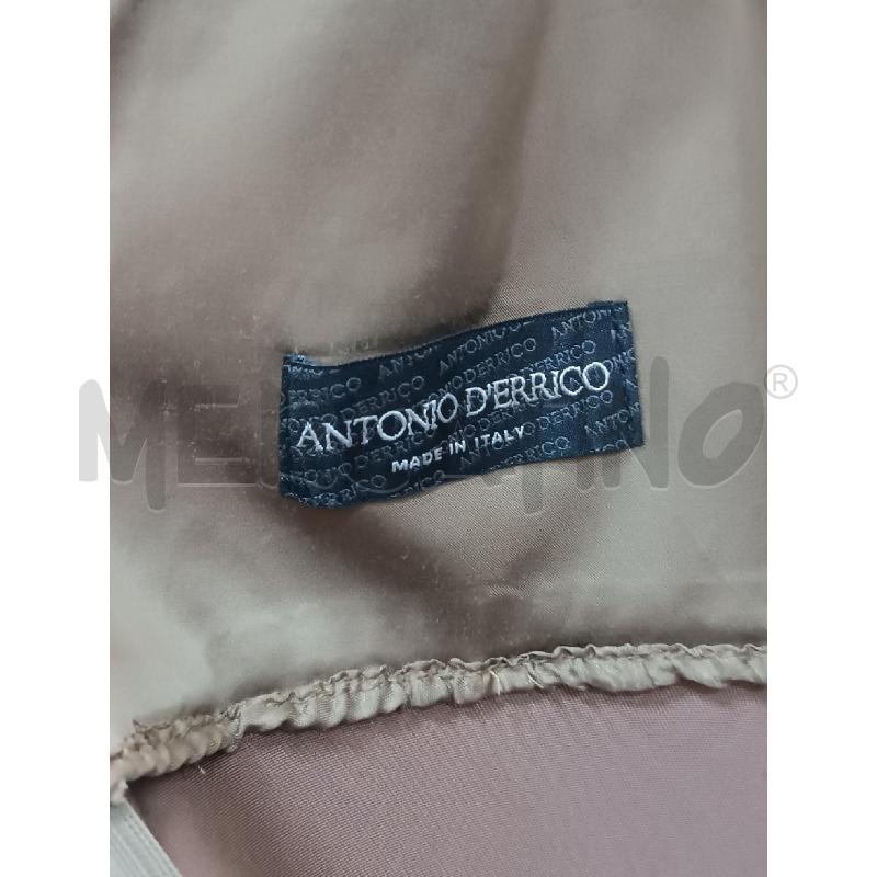 VESTITO DONNA ANTONIO D'ERRIVO RASO VERDE CON PERLE BRONZO  E GONNA MARRONE CON  | Mercatino dell'Usato Torino tenivelli 5