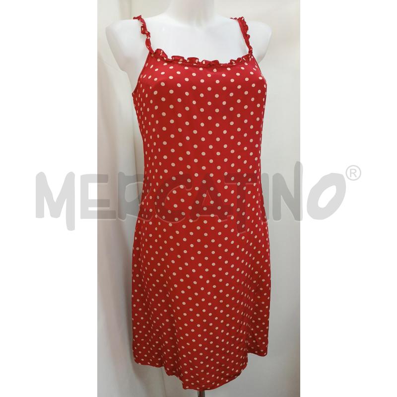 VESTITO DONNA ASPESI ROSSO POIS BIANCHI 100% SETA BRETELLE  | Mercatino dell'Usato Torino tenivelli 1