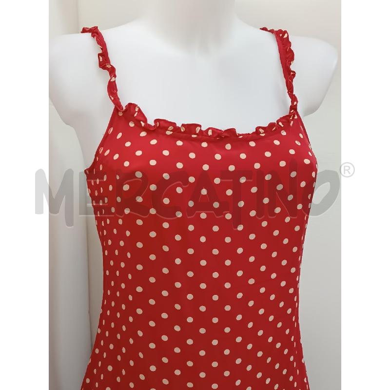VESTITO DONNA ASPESI ROSSO POIS BIANCHI 100% SETA BRETELLE  | Mercatino dell'Usato Torino tenivelli 2