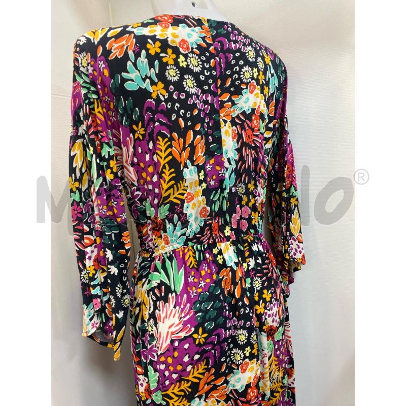 VESTITO DONNA BENETTON MULTICOLORI ROSA ARANCIONE VERDE NERO ... | Mercatino dell'Usato Torino tenivelli 3