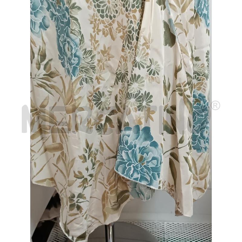 VESTITO DONNA BENETTON PANNA FLOREALE VERDONE AZZURRO BRETELLE | Mercatino dell'Usato Torino tenivelli 3