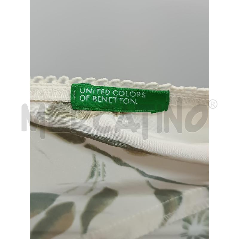 VESTITO DONNA BENETTON PANNA FLOREALE VERDONE AZZURRO BRETELLE | Mercatino dell'Usato Torino tenivelli 5