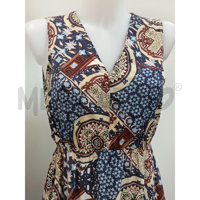 VESTITO DONNA BLUMODE SMANICATO FANTASIA BLUNOTTE BEIGE BORDEAUX  | Mercatino dell'Usato Torino tenivelli 2