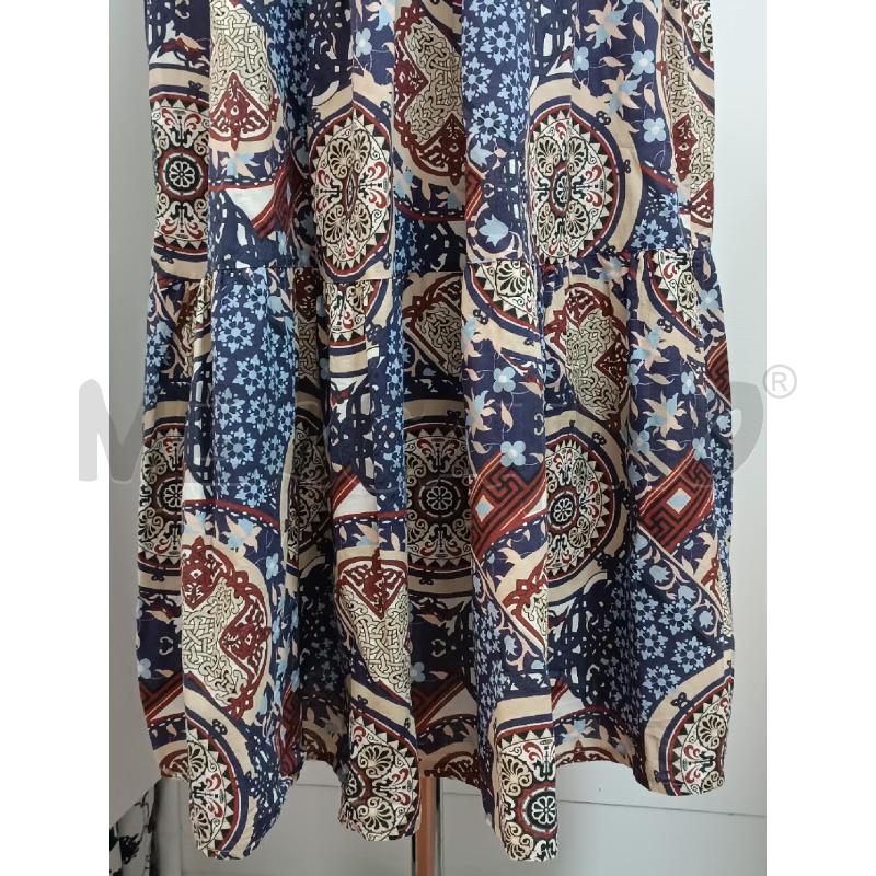 VESTITO DONNA BLUMODE SMANICATO FANTASIA BLUNOTTE BEIGE BORDEAUX  | Mercatino dell'Usato Torino tenivelli 3