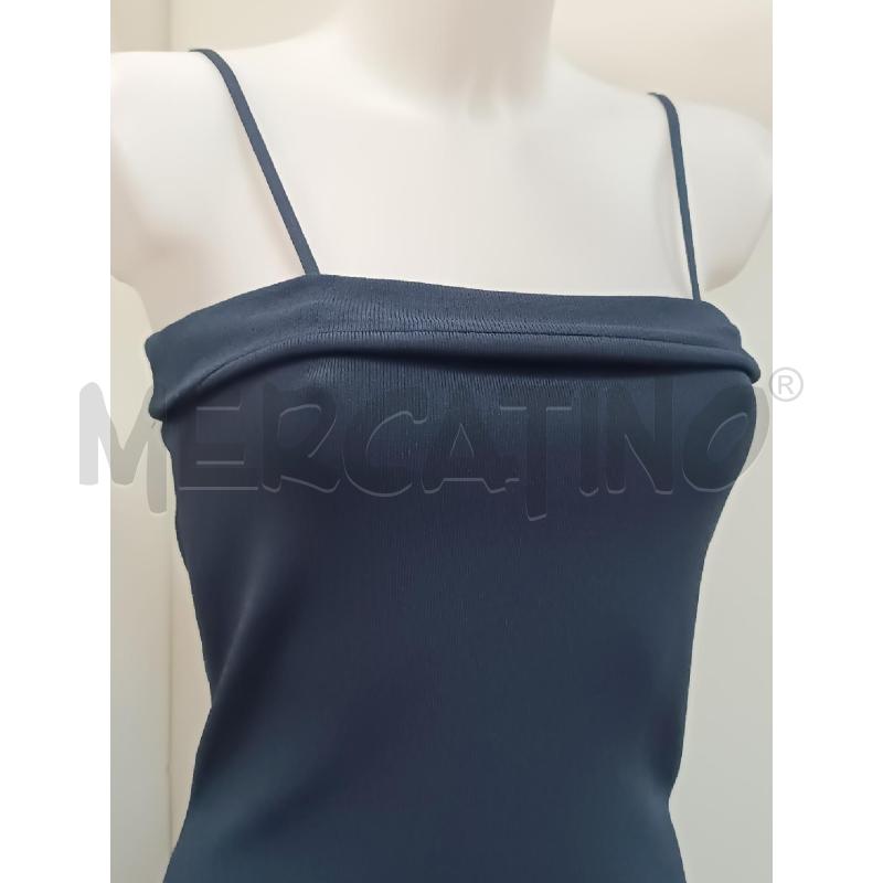 VESTITO DONNA BLU SCURO BRETELLE BLUNOTTE RIGHE ROSSE BIANCHE DI MAGLIA  | Mercatino dell'Usato Torino tenivelli 2