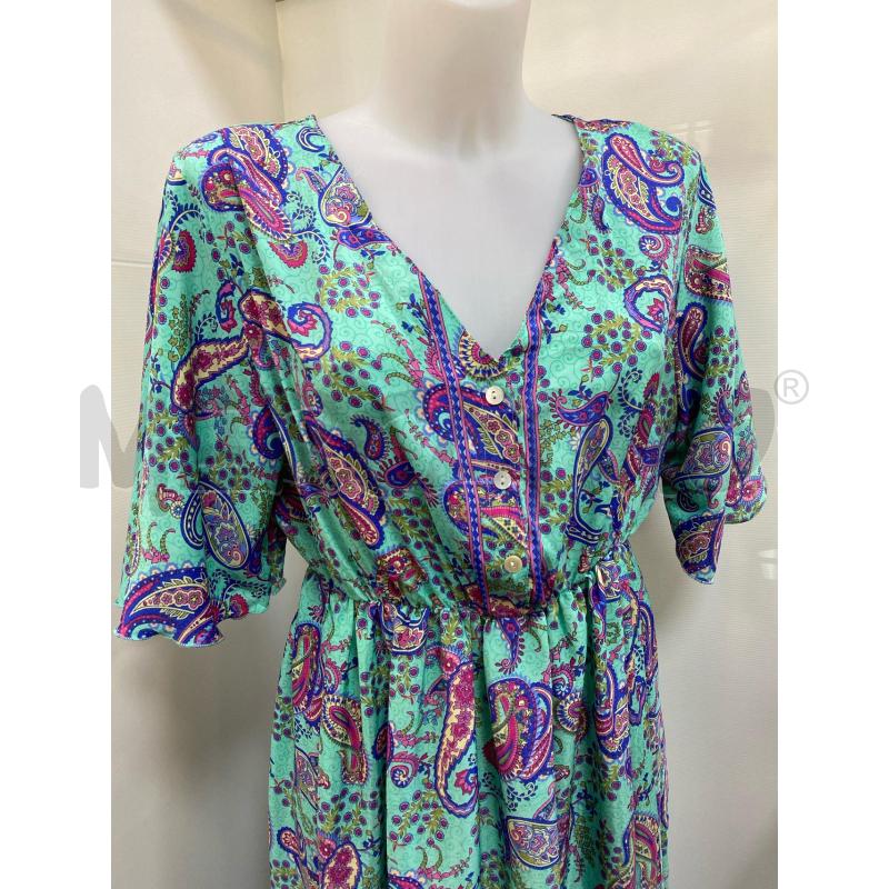 VESTITO DONNA BOLD&BEAUTIFUL TURCHESE ARABESCHE FIORI VIOLA ROSA 1/2 MANICA  | Mercatino dell'Usato Torino tenivelli 2