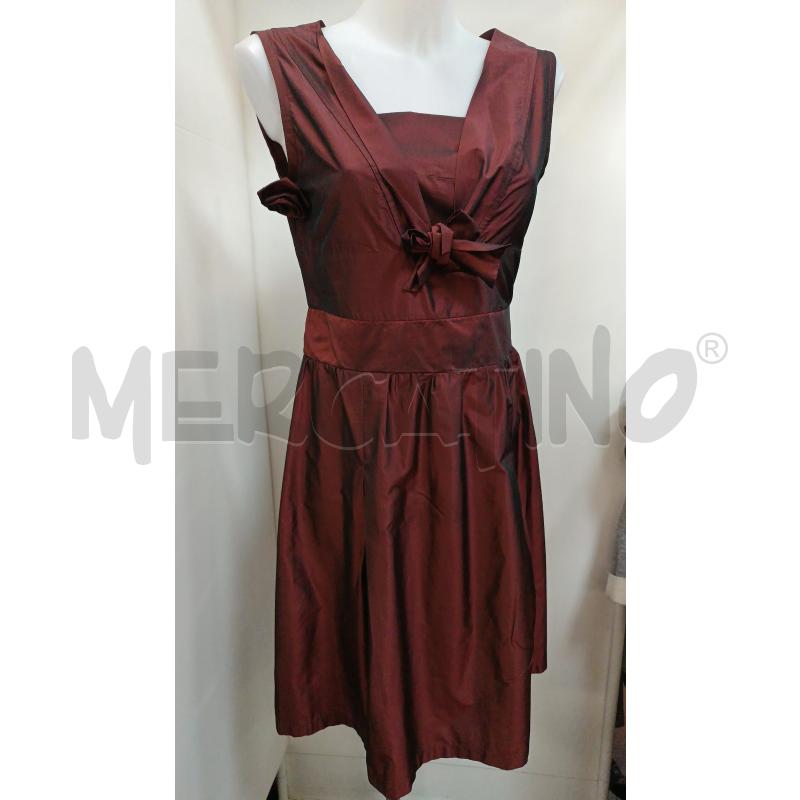VESTITO DONNA BORDEAUX SATINATO SMANICATO SENZA ETICHETTE  | Mercatino dell'Usato Torino tenivelli 1