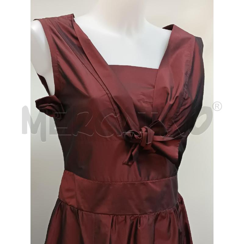 VESTITO DONNA BORDEAUX SATINATO SMANICATO SENZA ETICHETTE  | Mercatino dell'Usato Torino tenivelli 2