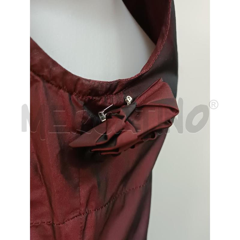 VESTITO DONNA BORDEAUX SATINATO SMANICATO SENZA ETICHETTE  | Mercatino dell'Usato Torino tenivelli 4