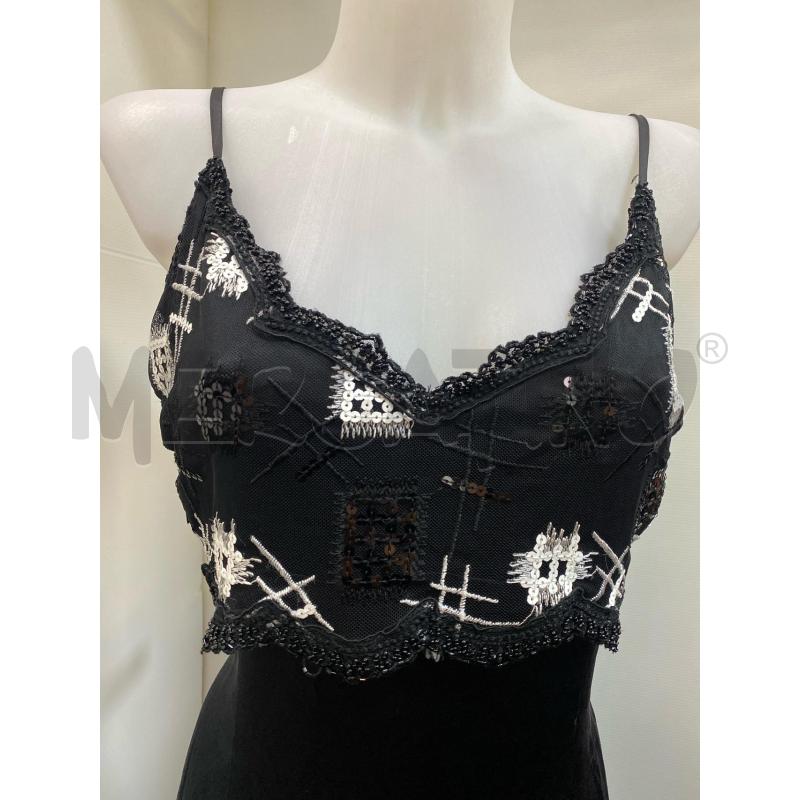 VESTITO DONNA CBCJ BRETELLE NERO BIANCO TULLE E RASO  | Mercatino dell'Usato Torino tenivelli 2