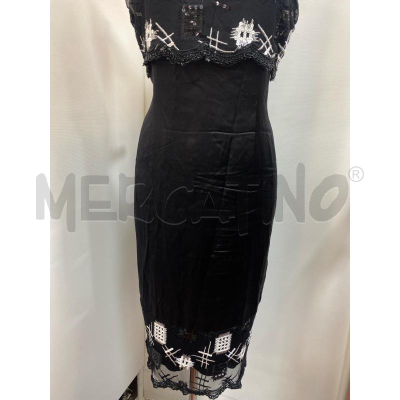 VESTITO DONNA CBCJ BRETELLE NERO BIANCO TULLE E RASO  | Mercatino dell'Usato Torino tenivelli 3