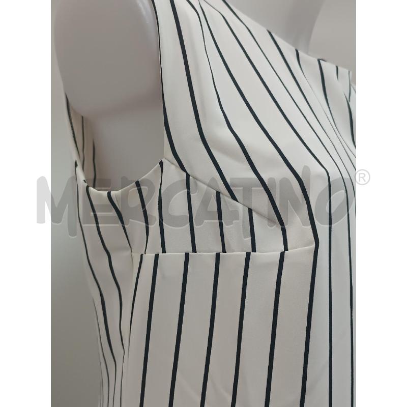 VESTITO DONNA COCONUDA BIANCO RIGHE E POIS NERI SMANICATO  | Mercatino dell'Usato Torino tenivelli 3