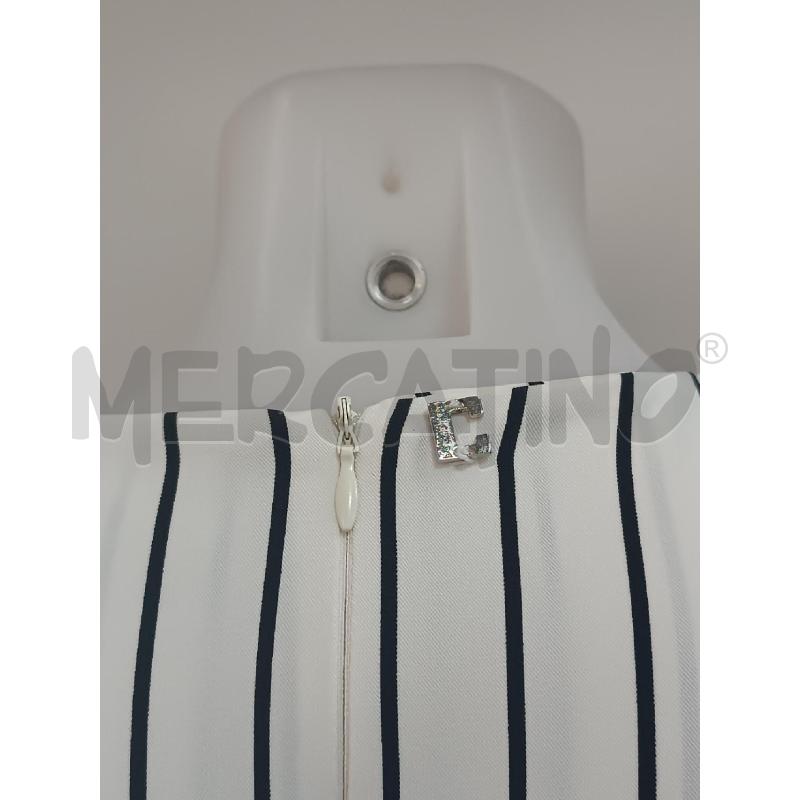 VESTITO DONNA COCONUDA BIANCO RIGHE E POIS NERI SMANICATO  | Mercatino dell'Usato Torino tenivelli 4