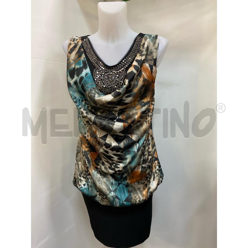 VESTITO DONNA COCONUDA SMANICATO FANTASIA MARRONE BEIGE ARANCIONE TURCHESE  | Mercatino dell'Usato Torino tenivelli 1