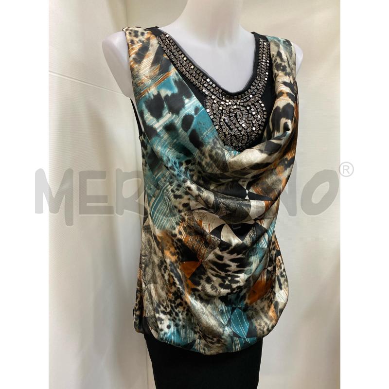 VESTITO DONNA COCONUDA SMANICATO FANTASIA MARRONE BEIGE ARANCIONE TURCHESE  | Mercatino dell'Usato Torino tenivelli 2